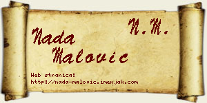 Nada Malović vizit kartica